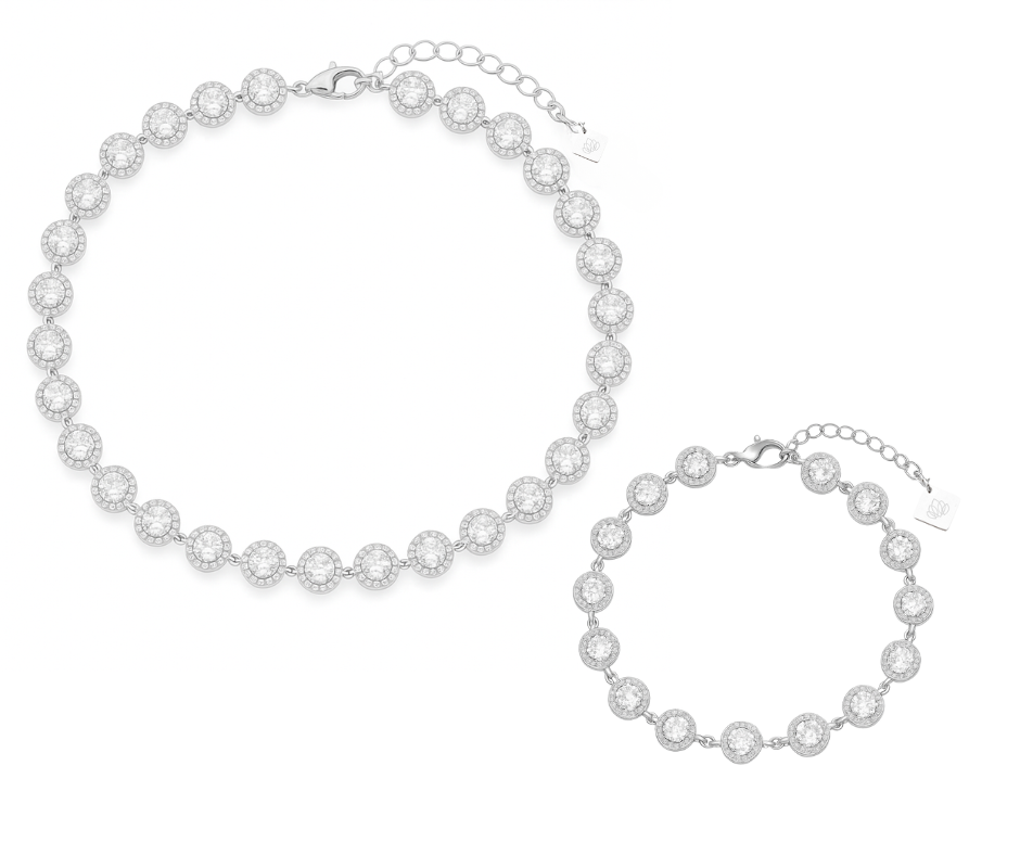 Celestéa Silver Necklace & Bracelet Set — Jewelry Gift Set
