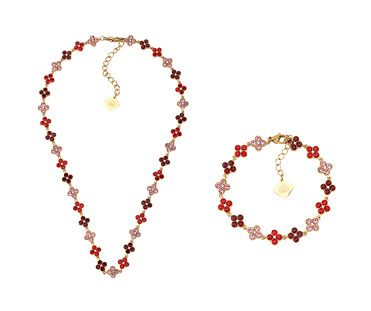 Caelis Garnet Necklace & Bracelet Set — Jewelry Gift Set