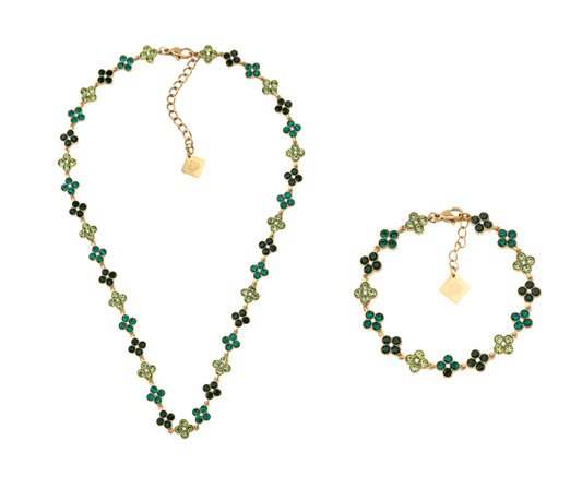 Caelis Emerald Necklace & Bracelet Set — Jewelry Gift Set