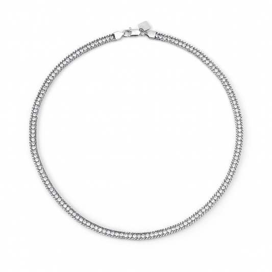 Soulline Necklace – Silver 18" with Clear Zirconia