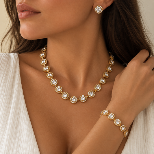 Celestéa Gold Necklace & Bracelet Set — Jewelry Gift Set