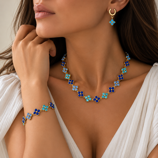 Caelis Sapphire Necklace & Bracelet Set — Jewelry Gift Set