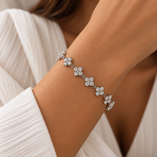 Caélis Bracelet – Silver 6,5" with Clear Zirconia