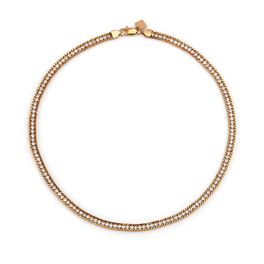 Soulline Necklace – Gold 18" with Clear Zirconia