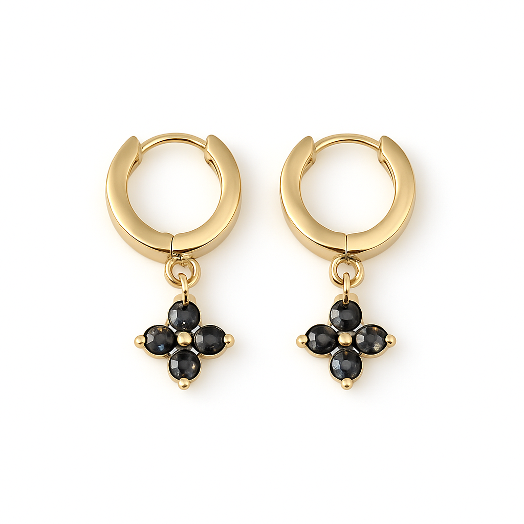 Caélis Earring – Black 2,5" with Spinel Zirconia