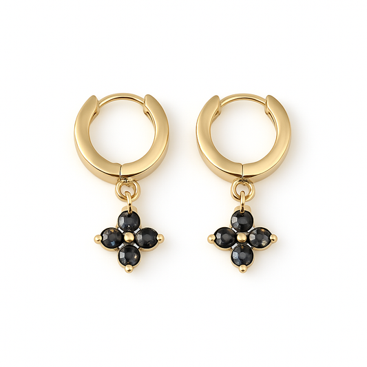 Caélis Earring – Black 2,5" with Spinel Zirconia