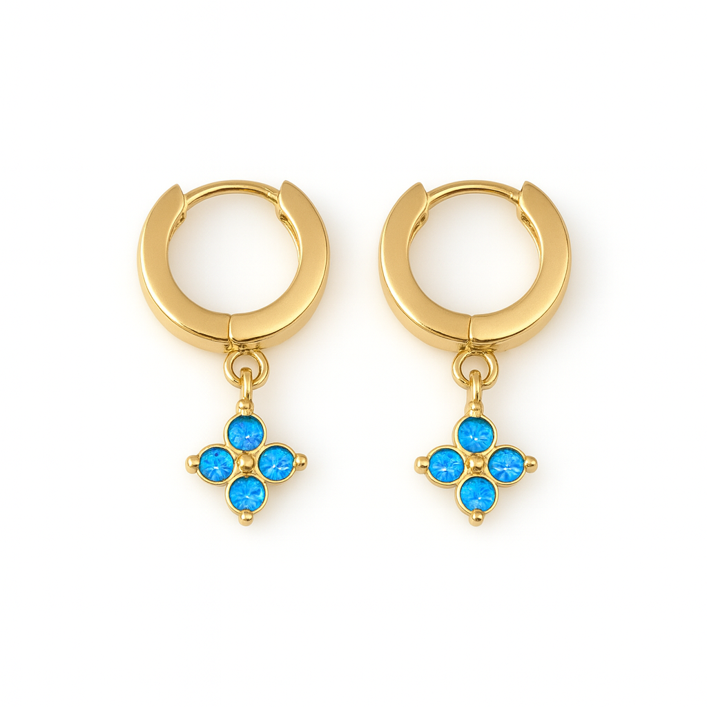 Caélis Earring – Blue 2,5" with Sapphire Zirconia